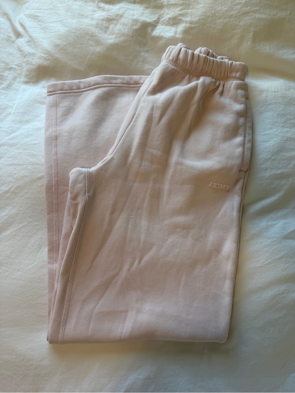 SKIMS cotton fleece pink straight leg sweatpants Size XS